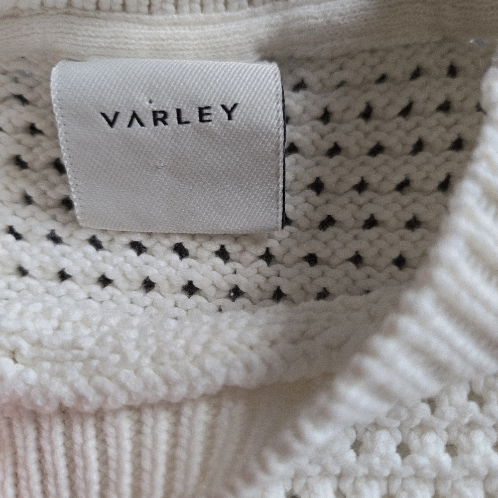 Varley Randal Crop Knit Tank Top Sweater S EUC Coastal Spring Crochet Parisian - Picture 7 of 16
